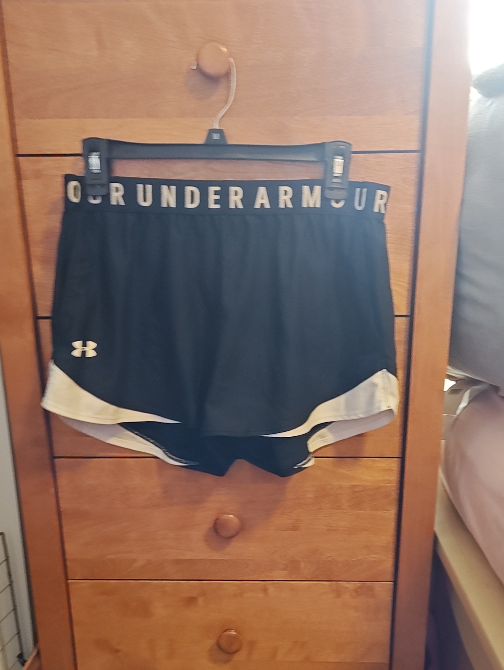 Under Armour Black Women's Athletic Shorts with Cream Trim